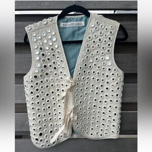 NWOT Alix of Bohemia mirror tie front vest, size S